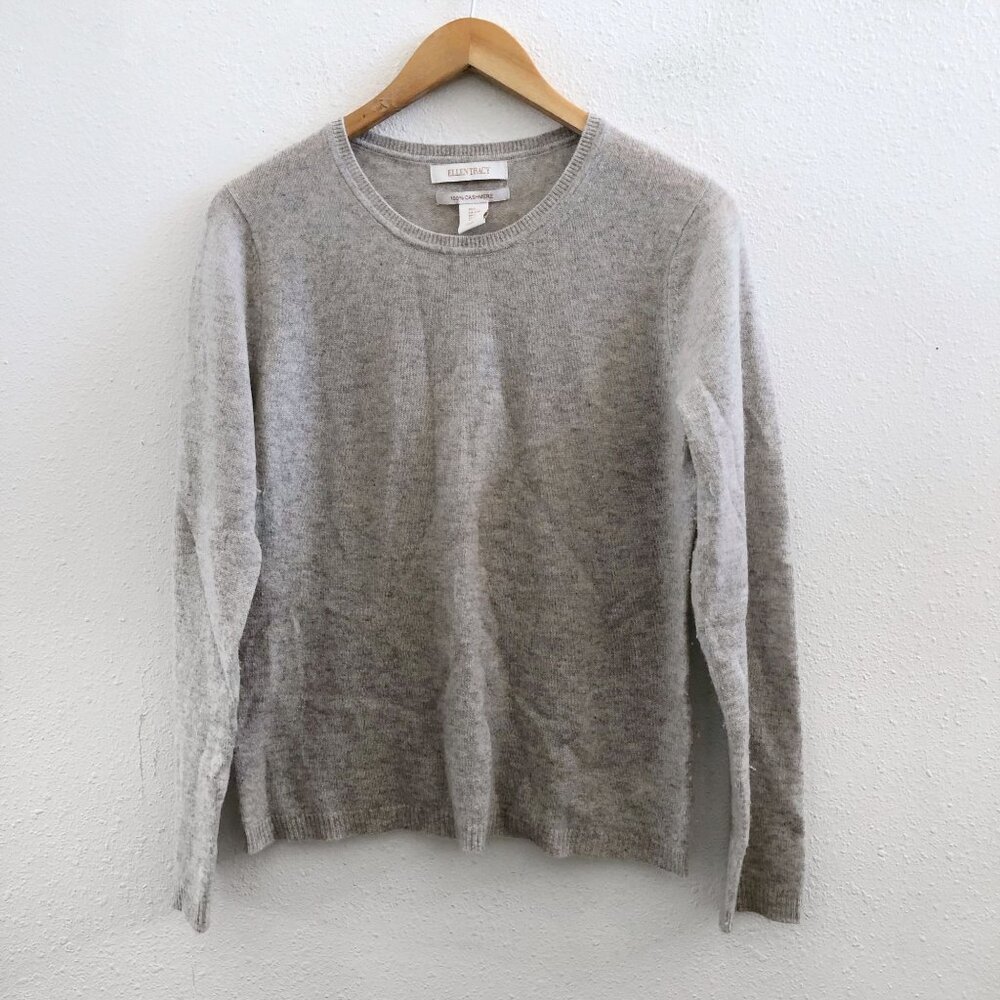 ELLEN TRACY Crew‎ Neck 100% Cashmere Sweater Size Large